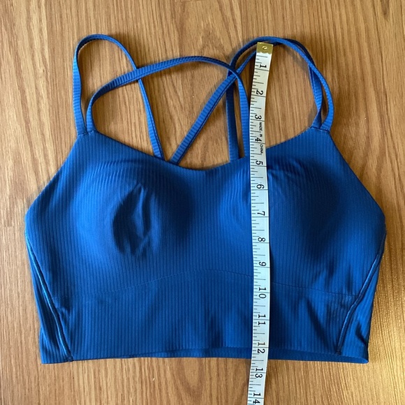 ❤️ Lululemon Like a Cloud Ribbed Longline Bra Size 8 Pitch Blue NWOT - Picture 7 of 7